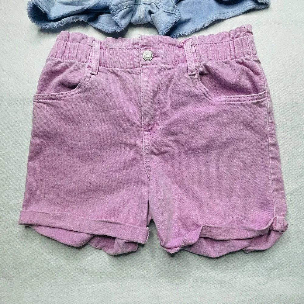 Gap & Cat & Jack Girls Shorts Lot‎ 2 Pairs Size 14 Ombre Pink Green Summer Denim